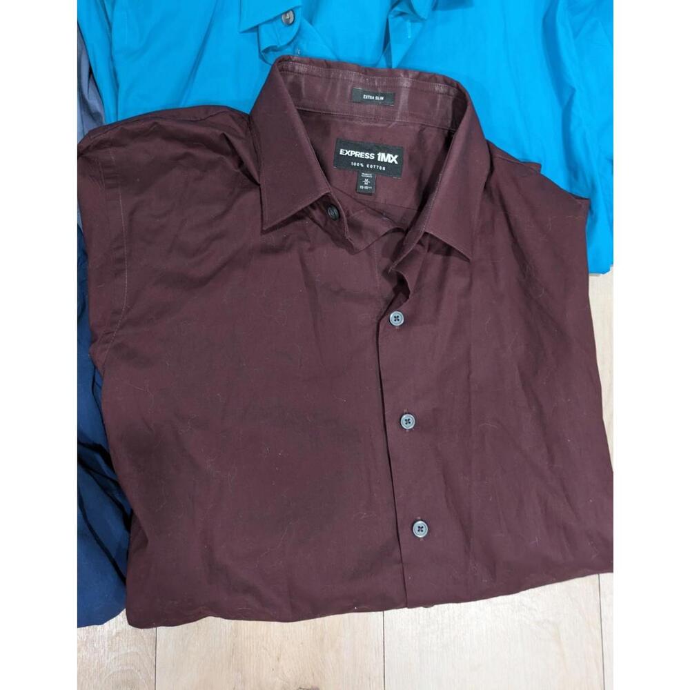Lot Of Six (6) Mens Express 1MX Button Down Long Sleeve Dress Shirts Size Medium - Picture 7 of 7